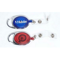 Oval Retractable Badge Reel with Metal Carabiner Clip